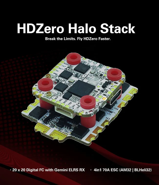Stack HDZero Halo FC H7 & ESC BLHeli32 70A MPU6000