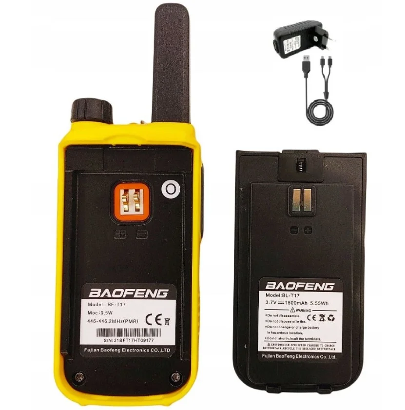 Radiotelefon krótkofalówka Baofeng BF-T17 żółta - widok 3
