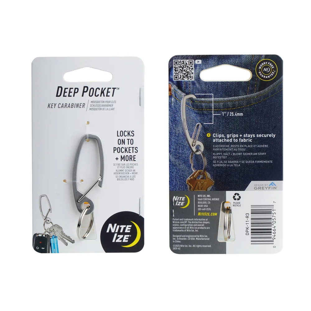 Karabińczyk Deep Pocket - Stal nierdzewna - Srebrny - DPK-11-R3 - Nite Ize