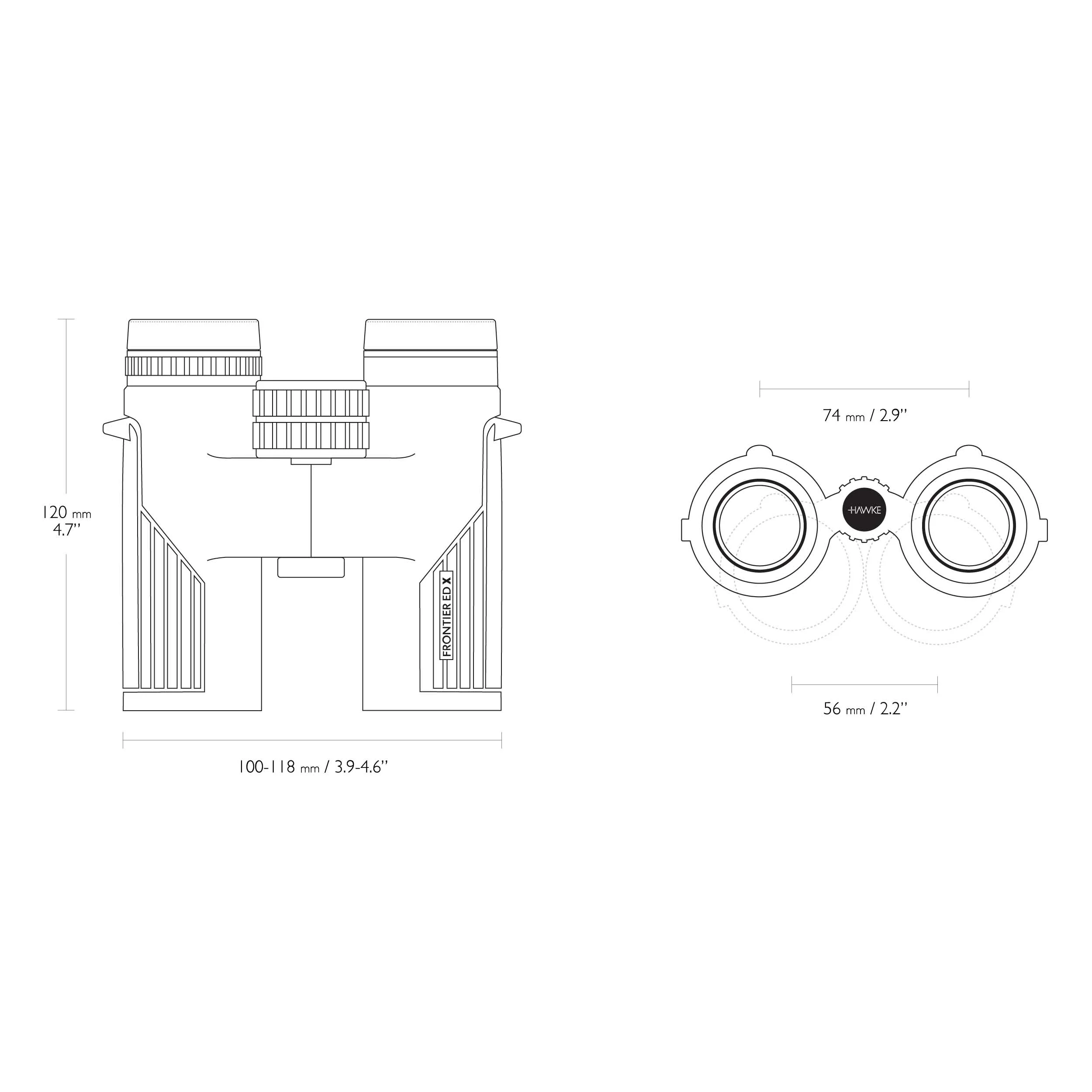 Lornetka Hawke Frontier HD X 10x32 szara (354-320) - widok 3