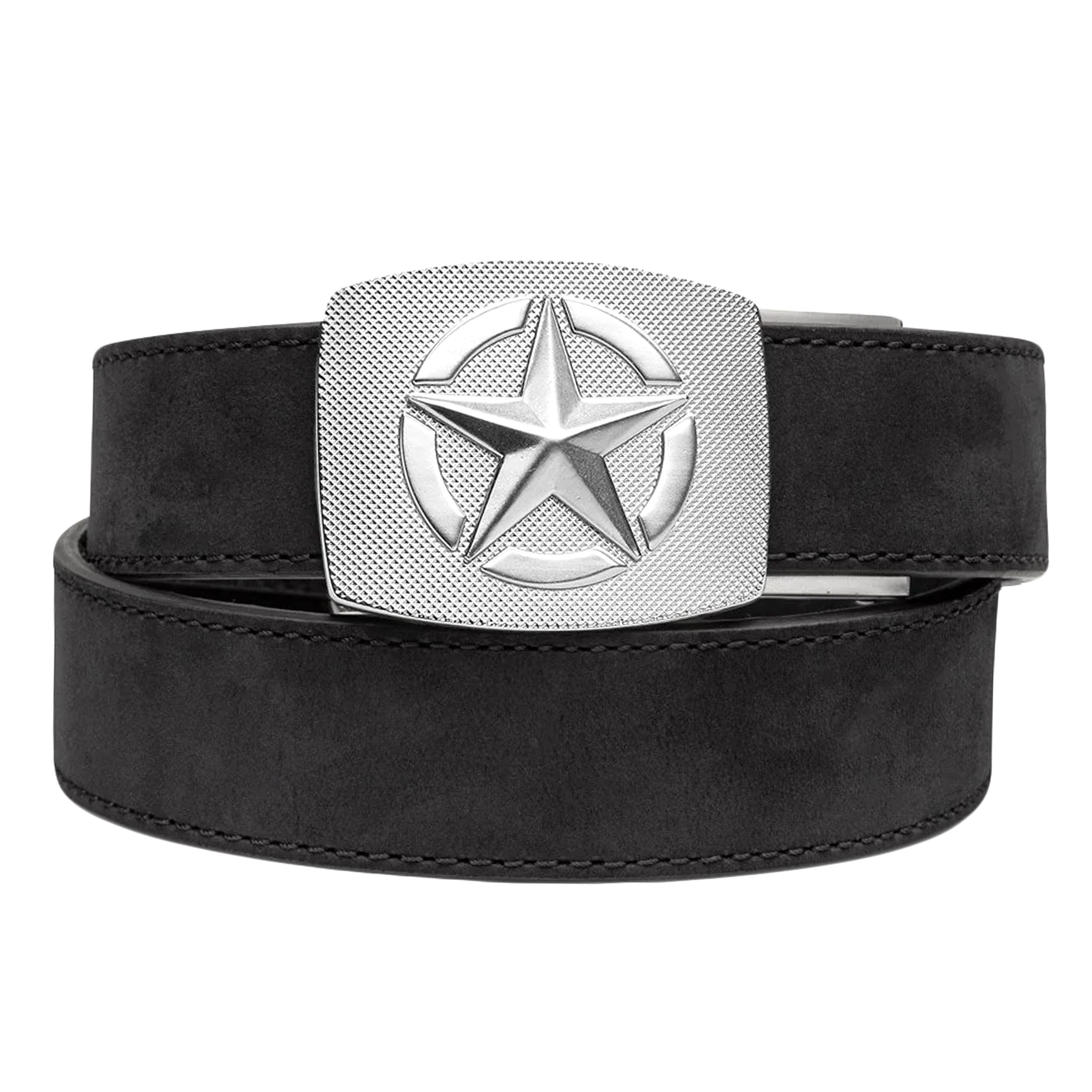 Pas Kore Essentials Star Buckle Black Buffalo Leather Gun Belt (STAR-WESTBLK)