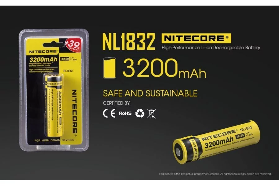 Akumulator Nitecore 18650 NL1832 3200mAh (LAT/NITECORE NL1832 18650) - widok 3