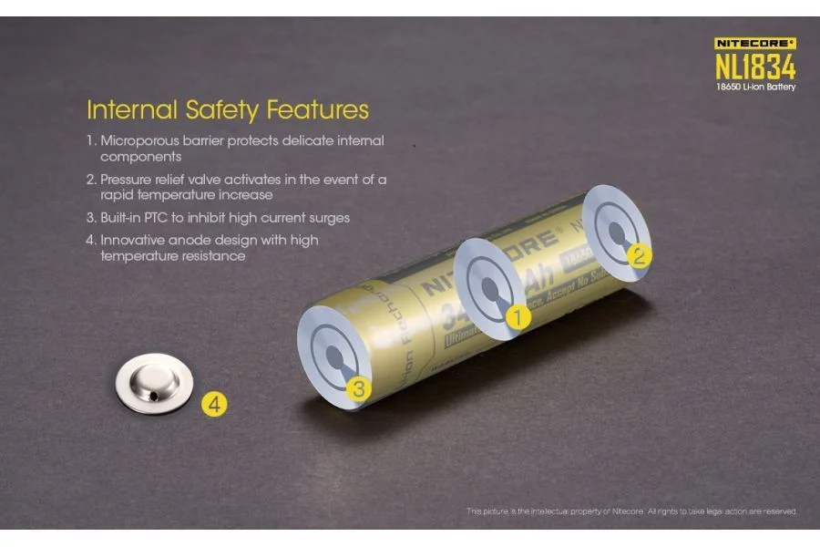 Akumulator Nitecore 18650 NL1834 3400mAh (LAT/NITECORE NL1834 18650) - widok 4