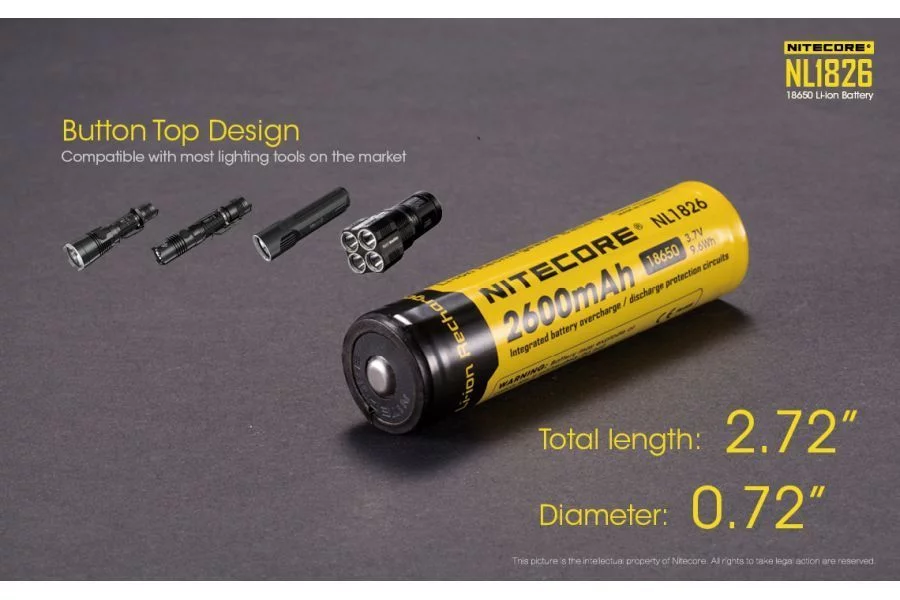 Akumulator Nitecore 18650 NL1826 2600mAh (LAT/NITECORE NL1826 18650) - widok 7