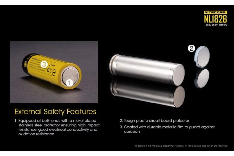 Akumulator Nitecore 18650 NL1826 2600mAh (LAT/NITECORE NL1826 18650) - widok 5