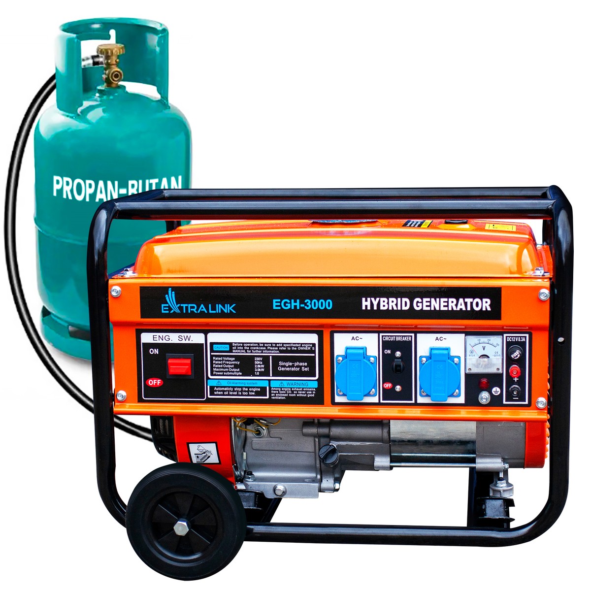 Agregat prądotwórczy hybrydowy, Extralink EGH-3000, 3kW 1F