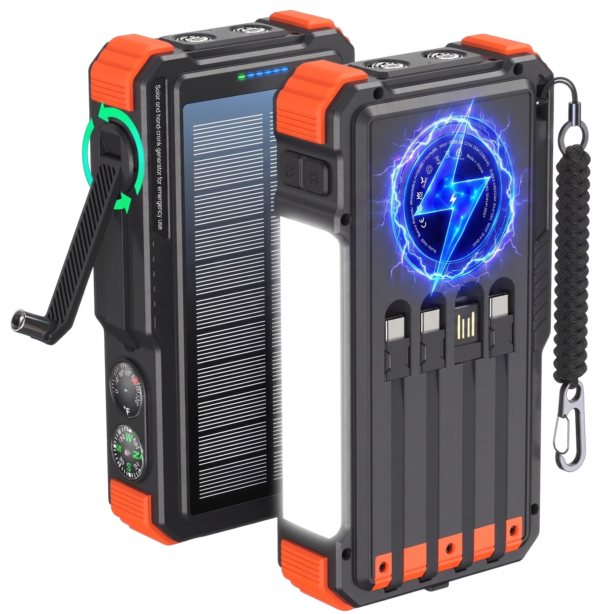 Powerbank solarny EXTRALINK 20000mAh, 20W, dynamo, indukcja, lampa, latarka