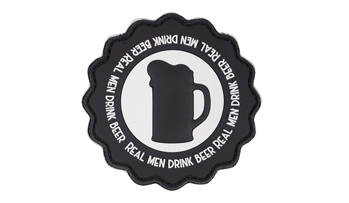 Naszywka 3D - Real Men Drink Beer - Czarna - 444130-7312 - 101 Inc.