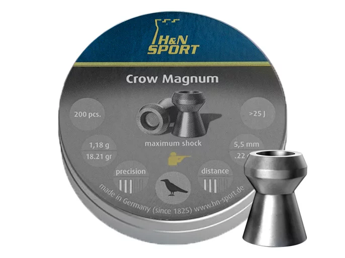 Śrut 5,5 mm Diabolo H&N Crow Magnum  200 szt. z otworem (92225500003) HAENDLER & NATERMANN - widok 3