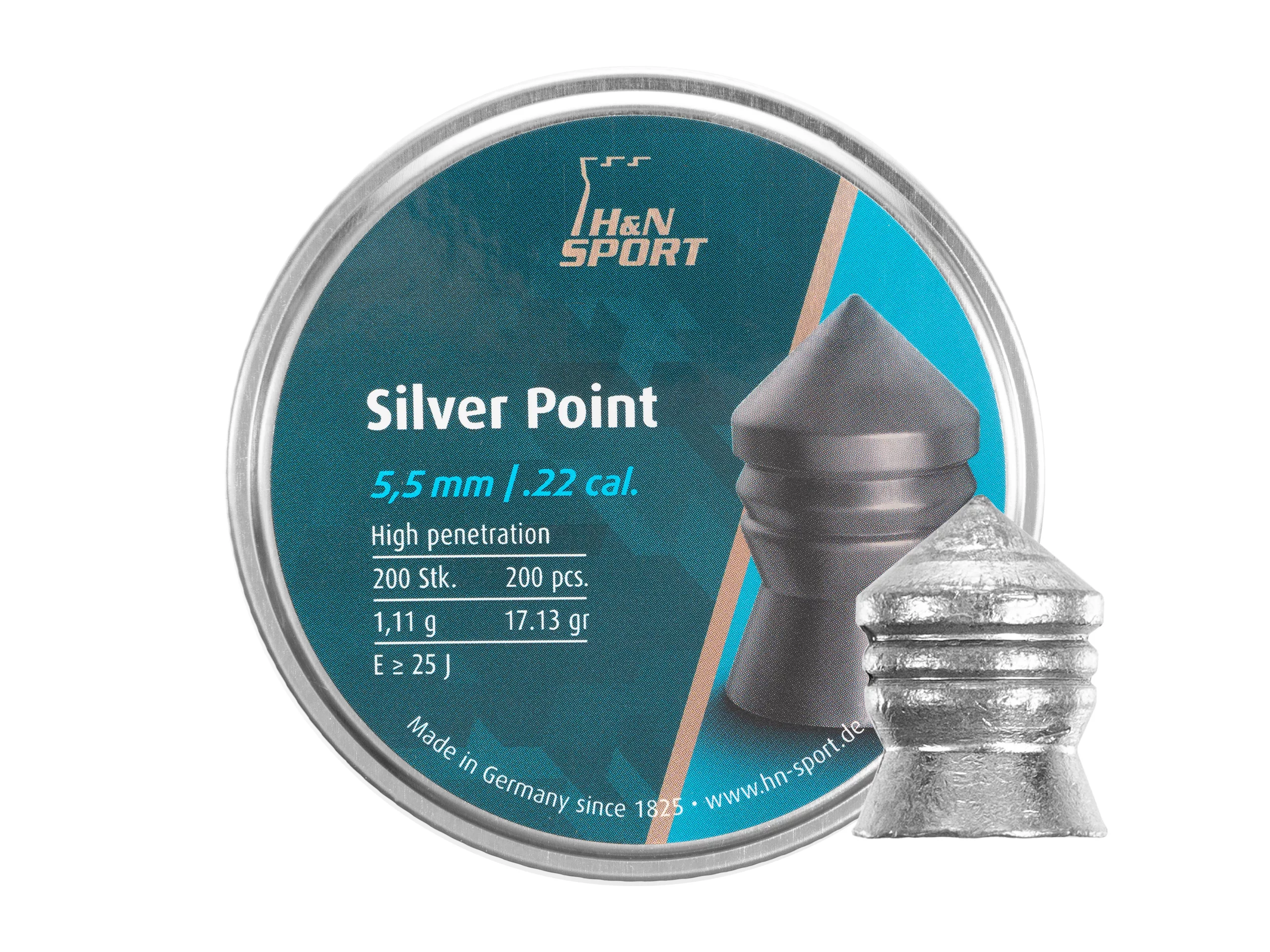 Śrut 5,5 mm Diabolo H&N Silver Point  200 szt. szpiczasty (92345500003)