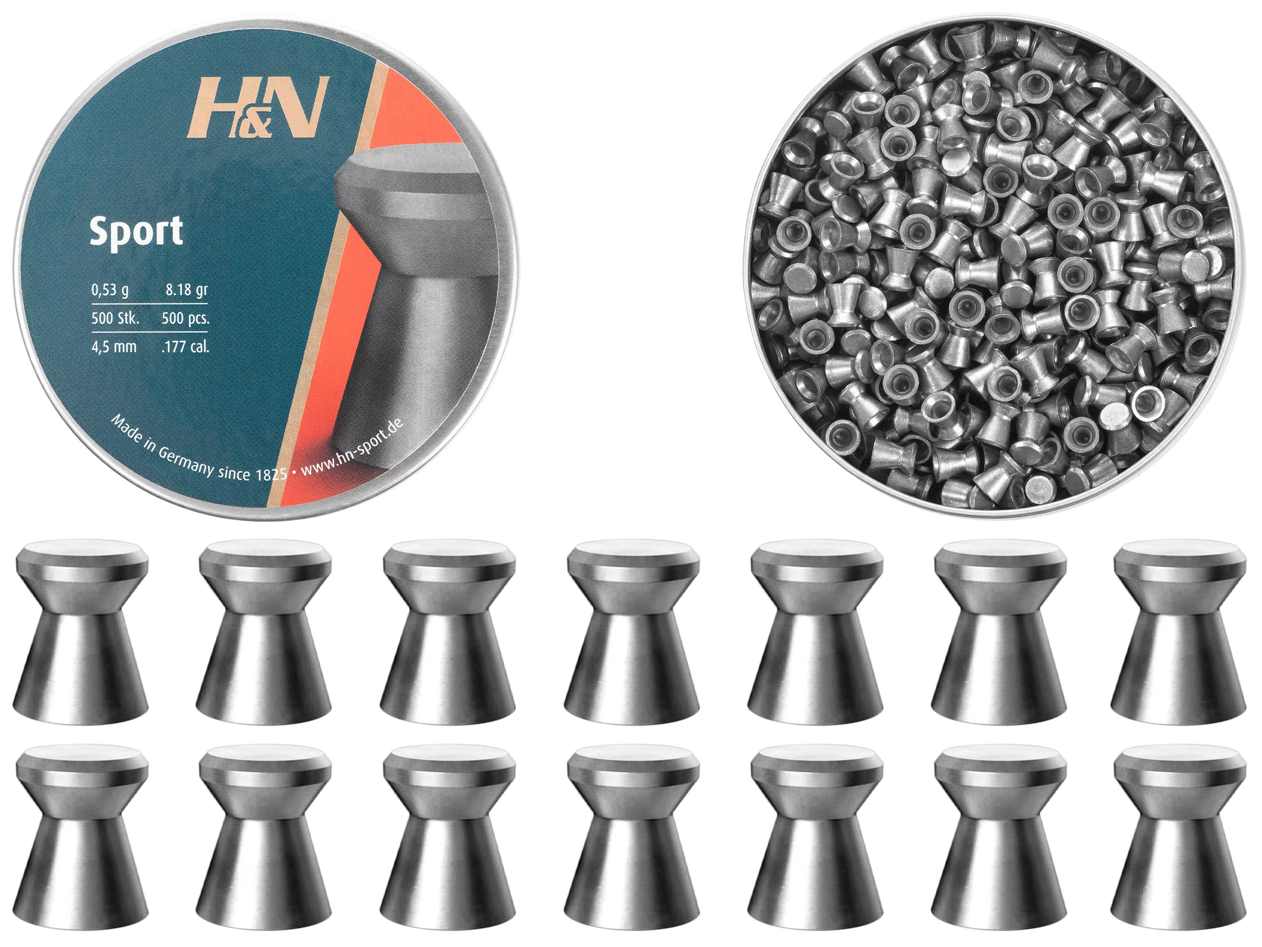 Śrut 4,5 mm Diabolo H&N Sport Glatt 500 szt. płaski (92314500005H) HAENDLER & NATERMANN - widok 2