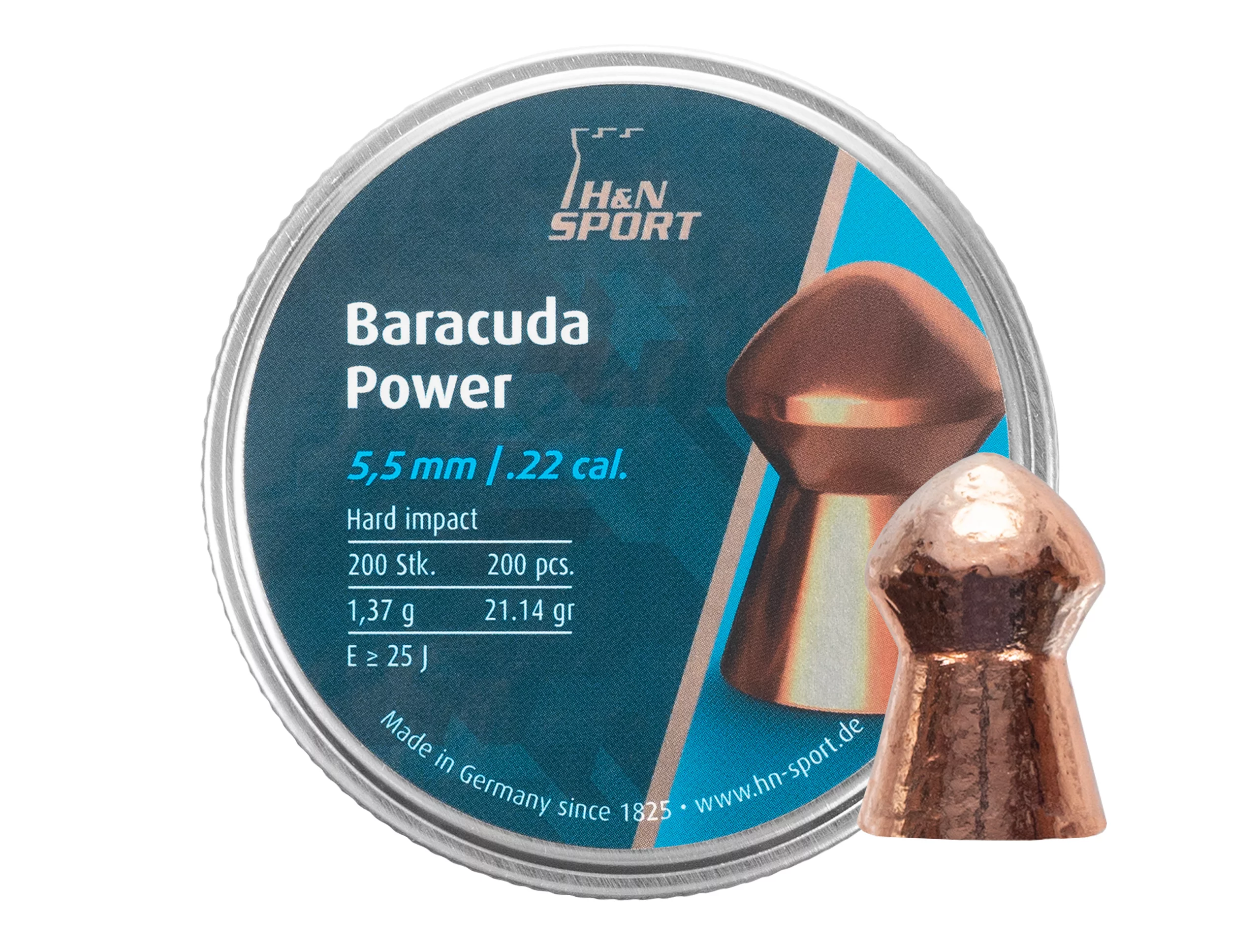 Śrut 5,5 mm Diabolo H&N Baracuda Power  200 szt. półokrągły (92065500003)