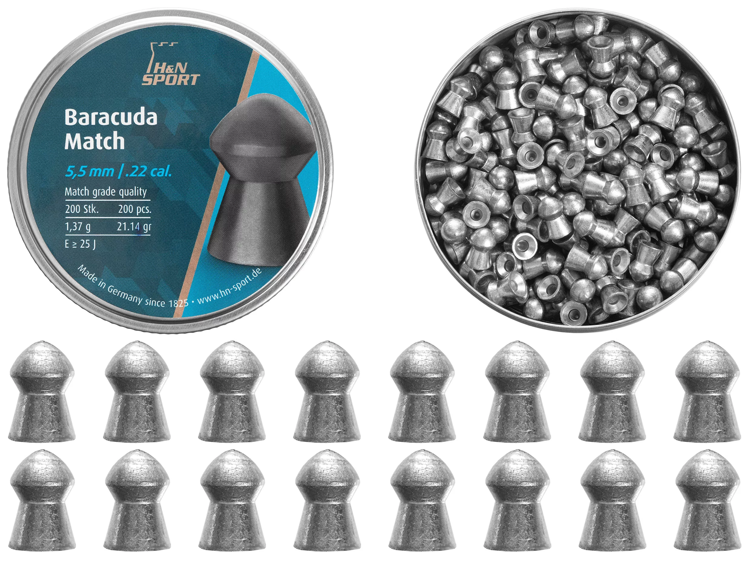 Śrut 5,51 mm Diabolo H&N Baracuda Match  200 szt. półokrągły (92285510003) HAENDLER & NATERMANN - widok 2