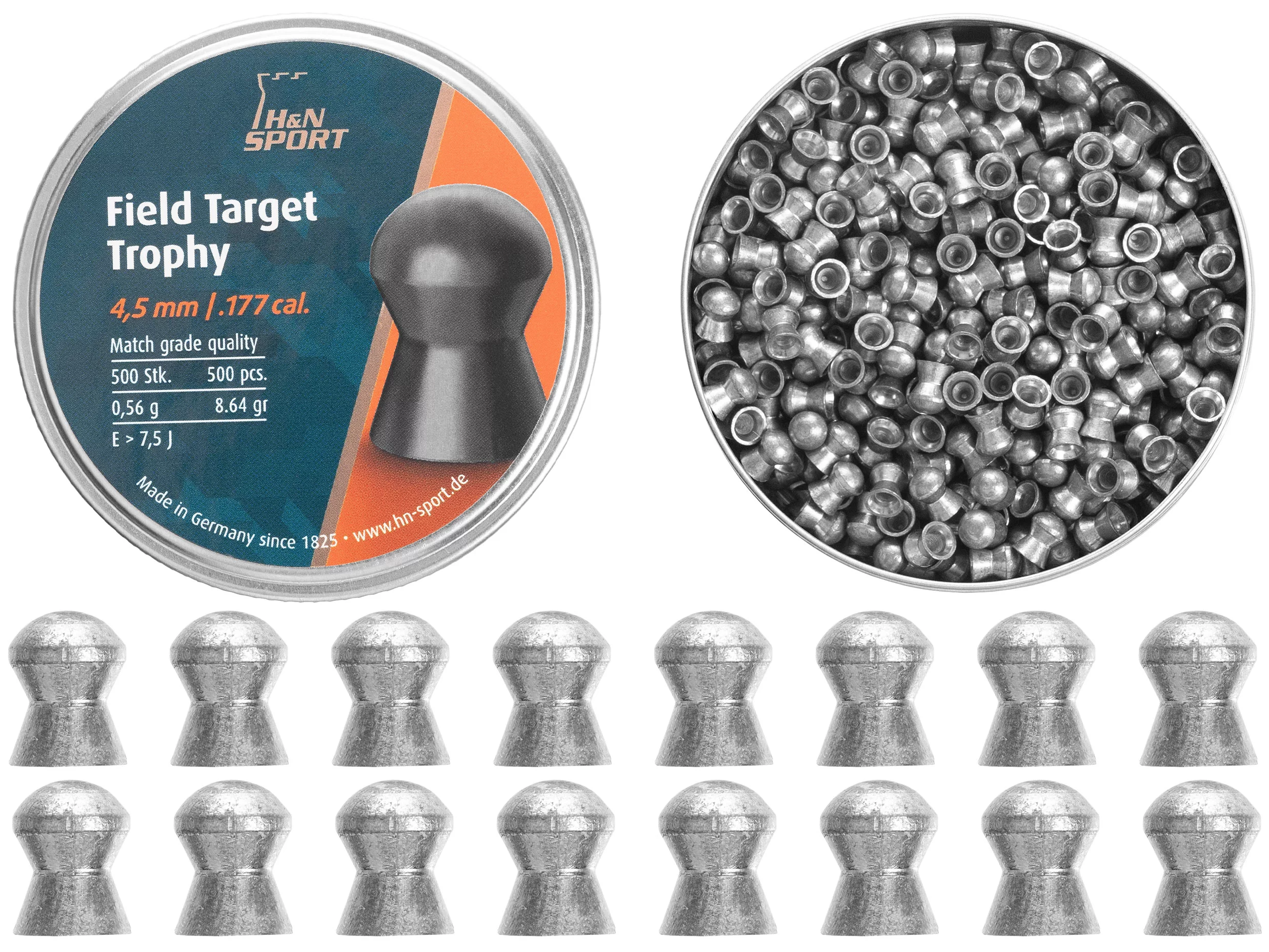 Śrut 4,52 mm Diabolo H&N Field Target Trophy 500szt półokrągły (92104520005) HAENDLER & NATERMANN - widok 2