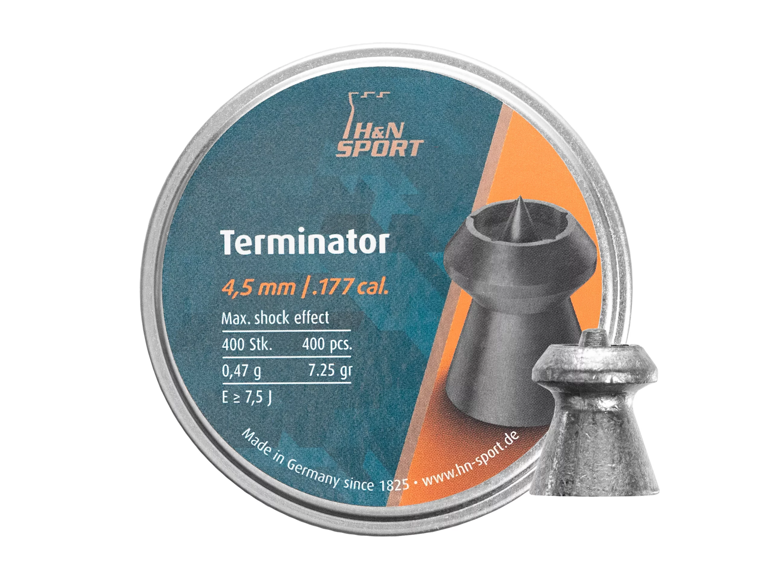 Śrut 4,5 mm Diabolo H&N Terminator 400 szt. szpiczasty (92214500003HN)