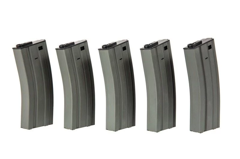 Zestaw 5 magazynków Mid-Cap na 120 kulek do replik M4/M16 - szary (SPE-05-025505) SPECNA ARMS