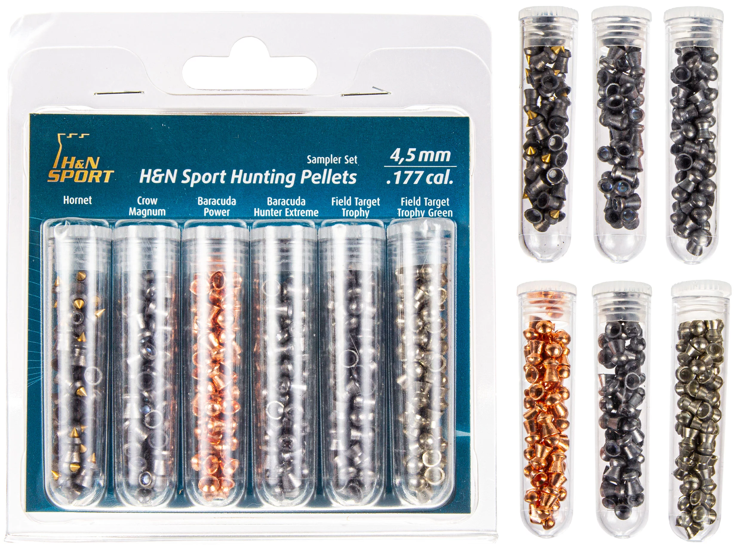 Śrut 4,5 mm Diabolo H&N Tester Hunting 215 szt. mieszany (99994500009) HAENDLER & NATERMANN - widok 2