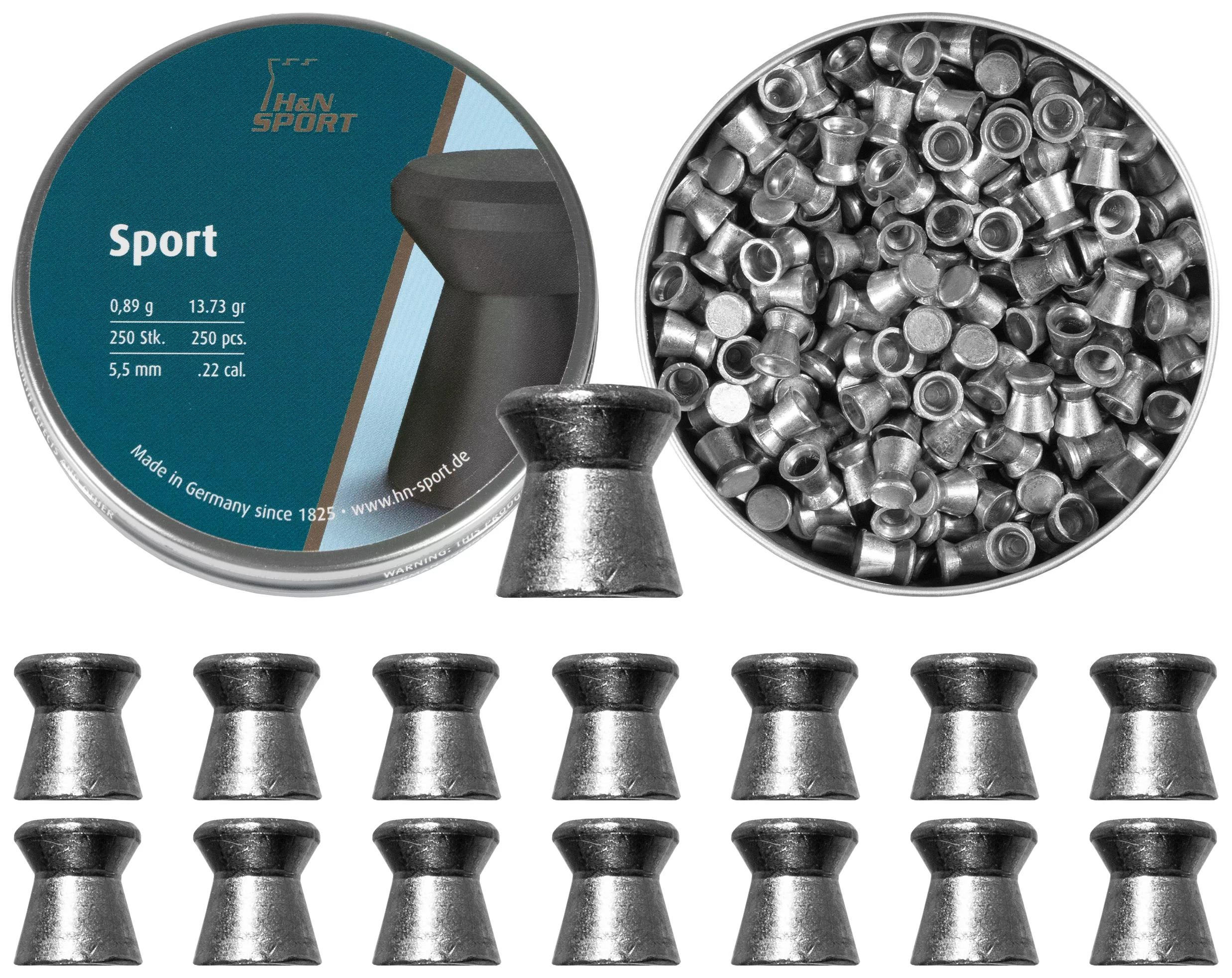 Śrut 5,5 mm Diabolo H&N Sport Glatt  250 szt. szpiczasty (92315500002) HAENDLER & NATERMANN - widok 2