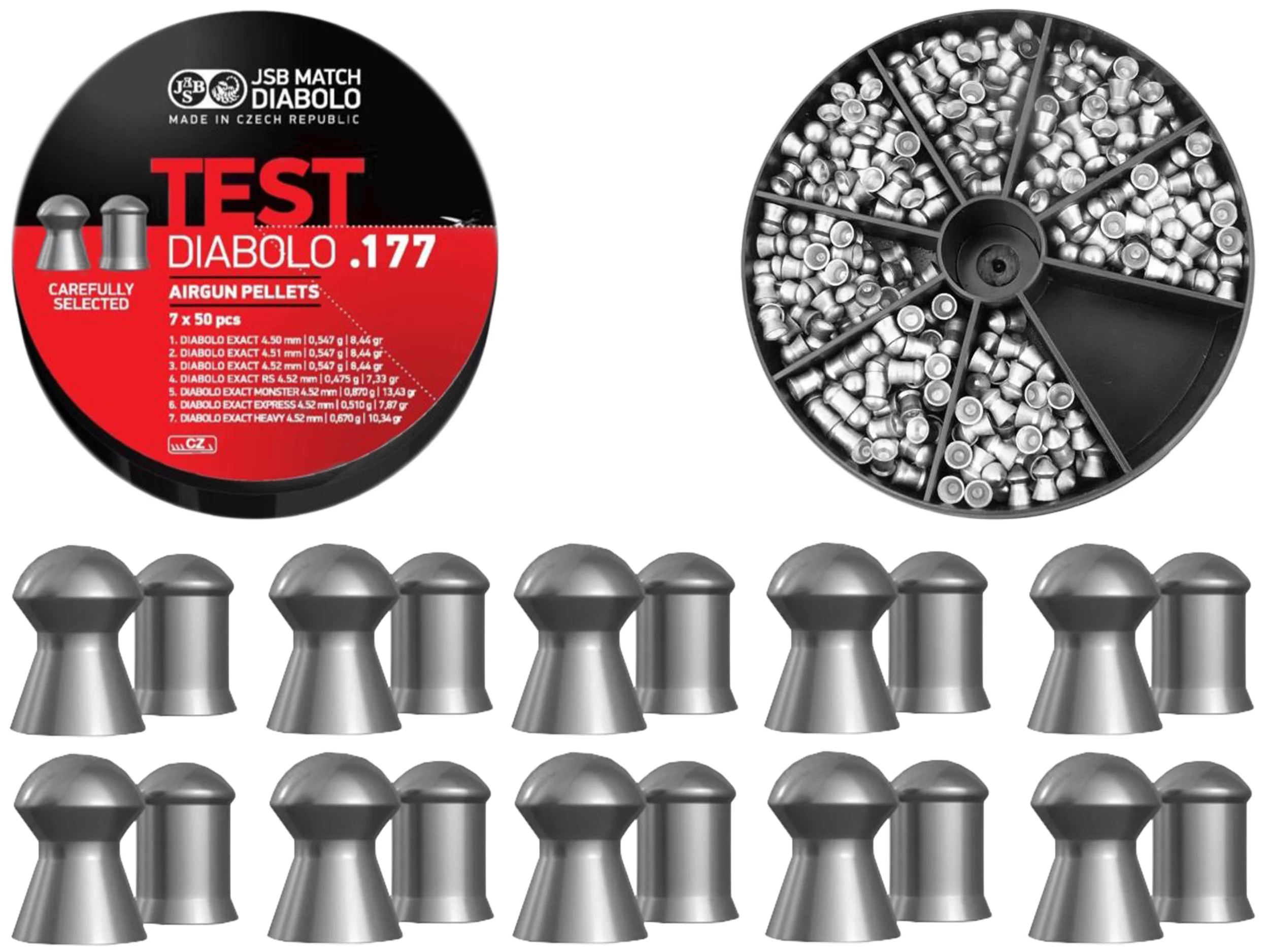 Śrut 4,5 mm Diabolo JSB Exact Test LG 7 x 50 szt. półokrągły (002003-350) - widok 4