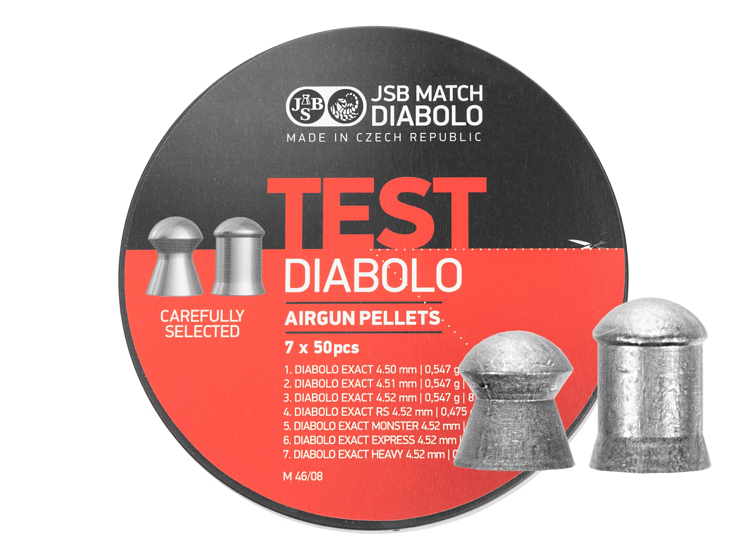 Śrut 4,5 mm Diabolo JSB Exact Test LG 7 x 50 szt. półokrągły (002003-350)
