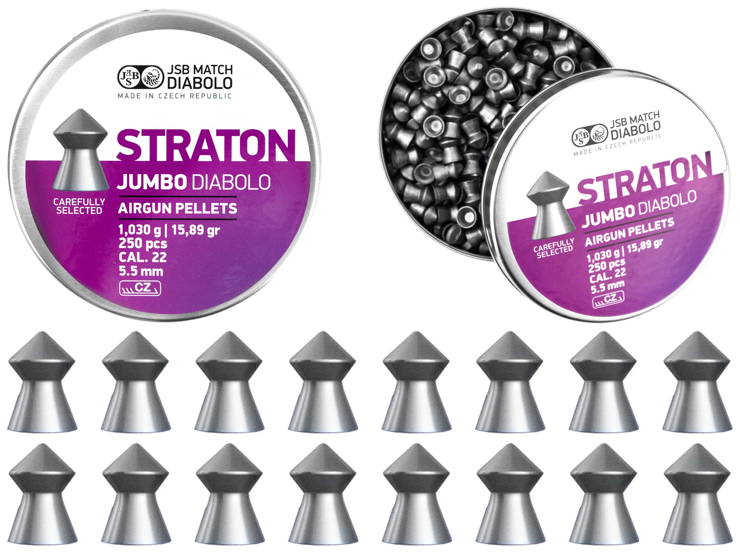 Śrut 5,5 mm Diabolo JSB Jumbo Straton 250 szpiczasty (546238-250)