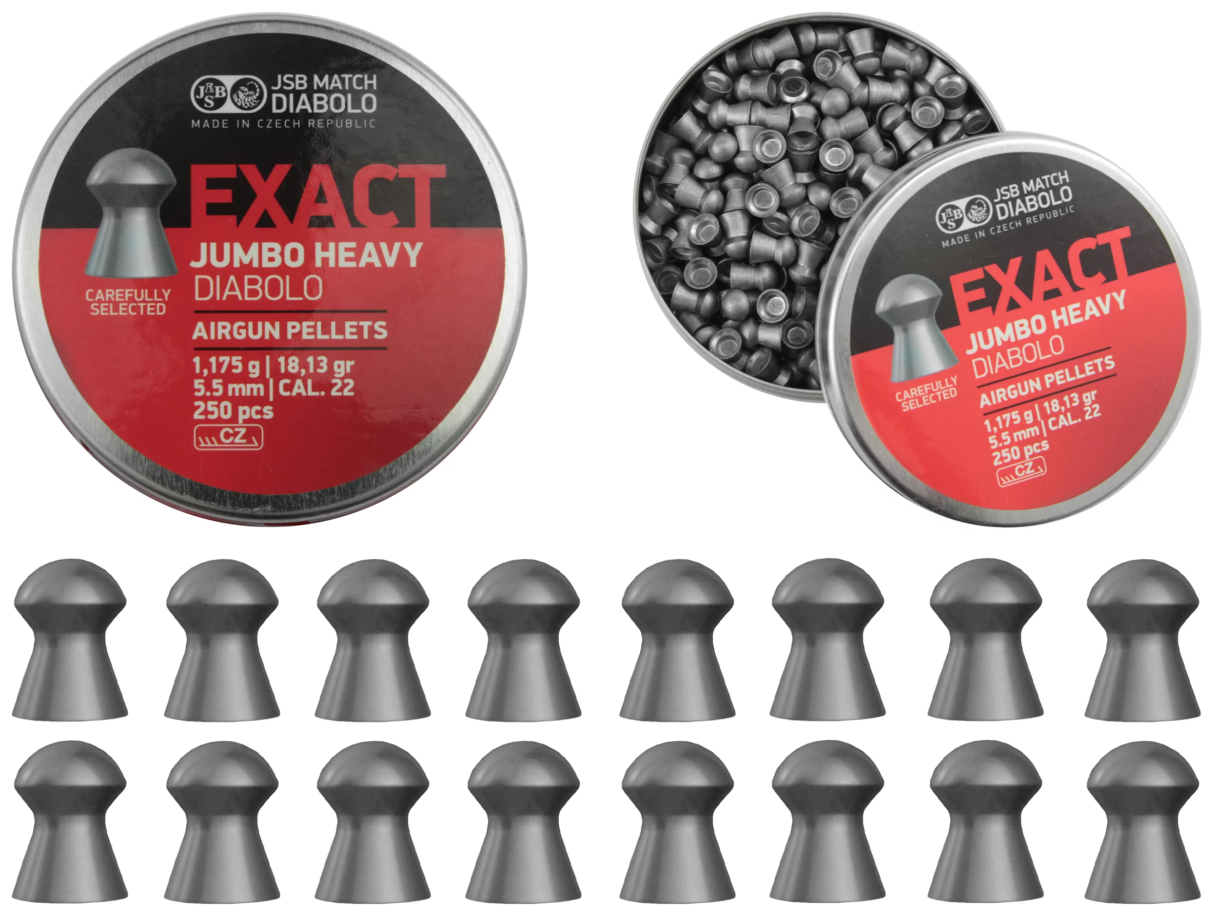 Śrut 5,52 mm Diabolo JSB Exact Jumbo Heavy  250 szt. półokrągły (546287-250)