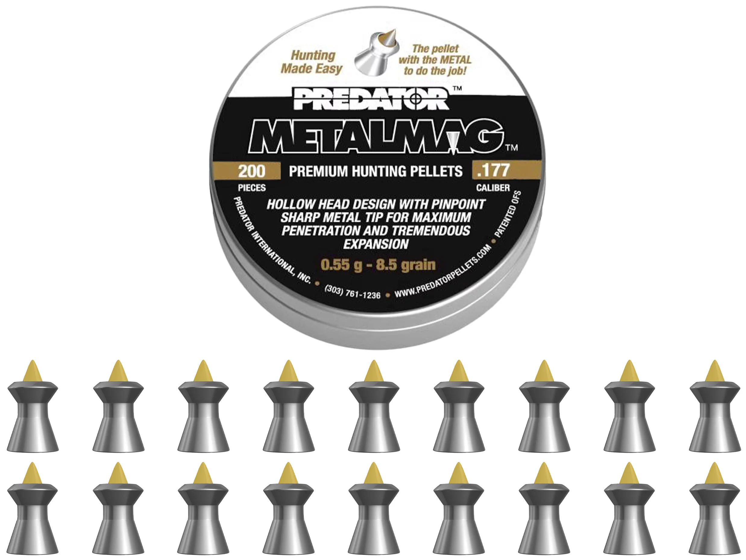 Śrut 4,5 mm Diabolo JSB Metalmag 200 szt. szpiczasty (2001-01-200/4,5) - widok 2