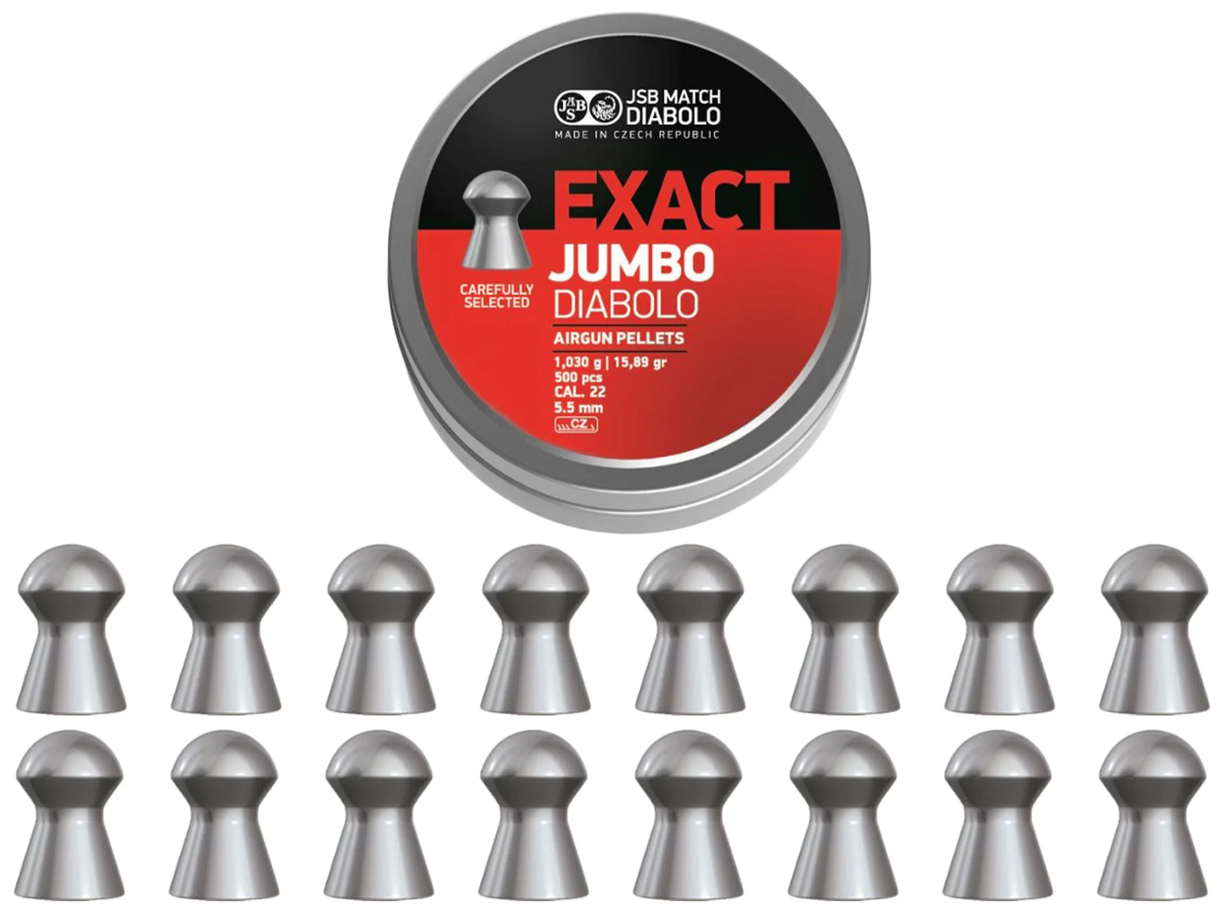 Śrut 5,5 mm Diabolo JSB Exact Jumbo 500 półokrągły (546245-500) - widok 2