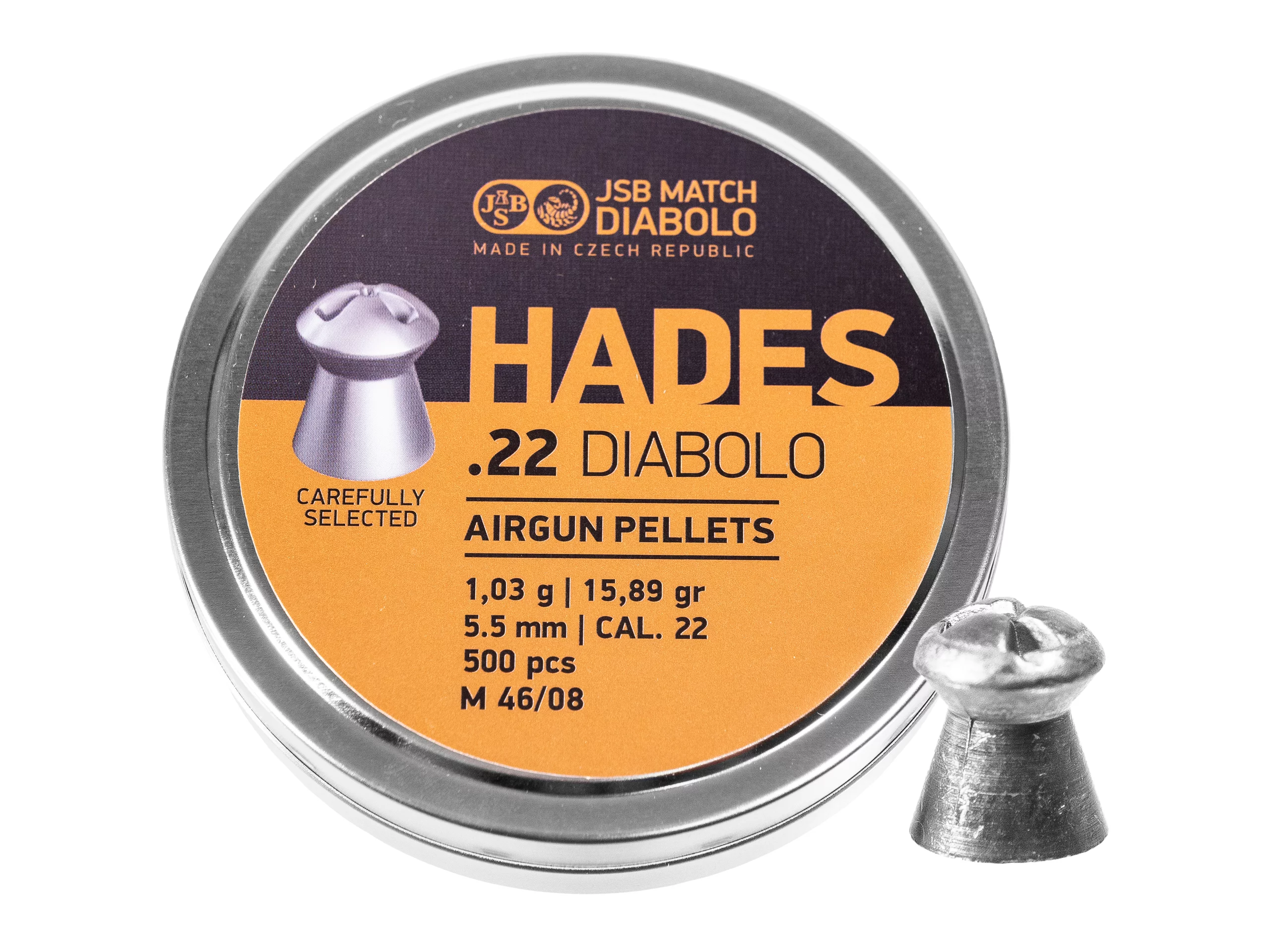 Śrut 5,5 mm Diabolo JSB Hades  500 szt. z otworem (546290-500)