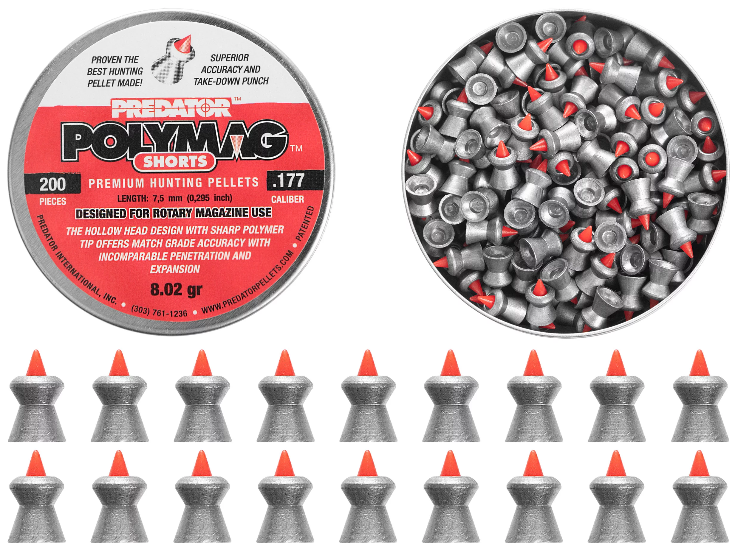 Śrut 4,5 mm Diabolo JSB Polymag Short 200 szt. szpiczasty (1010-01-200) - widok 2