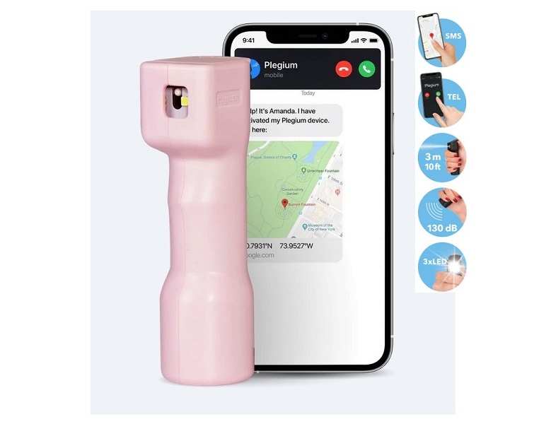 Gaz pieprzowy Plegium Smart Pink +GPS+SMS+TEL+ALARM+LED (SPS-P-S-POL-PI-E)