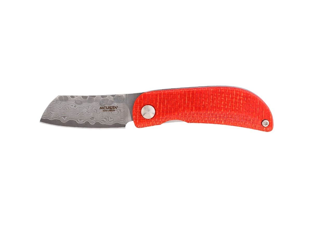 Mcusta Petit Orange/Blue Micarta Damascus MC-213D Nóż składany 11,8 cm