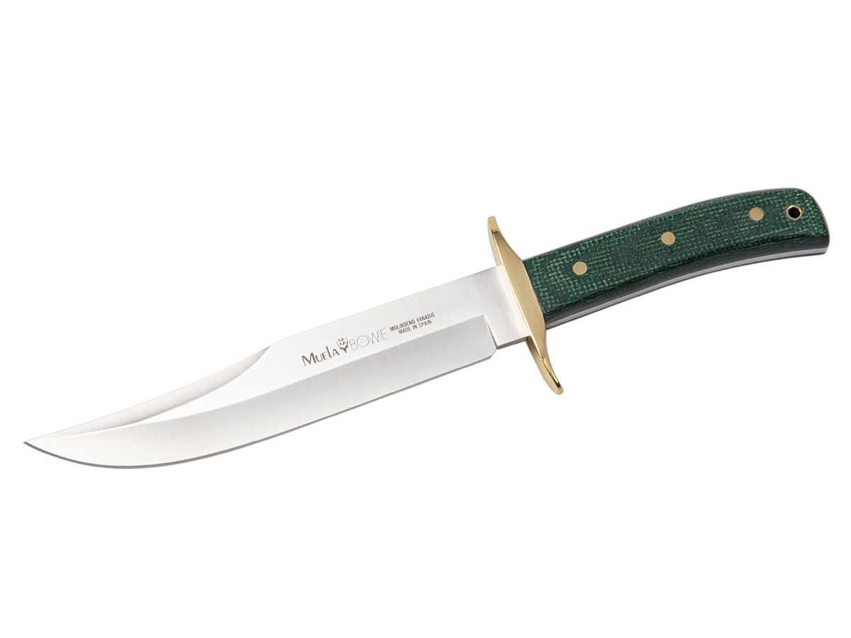 Nóż stały Muela BOWIE, Micarta YUTA zielony, dł. ostrza 19 cm