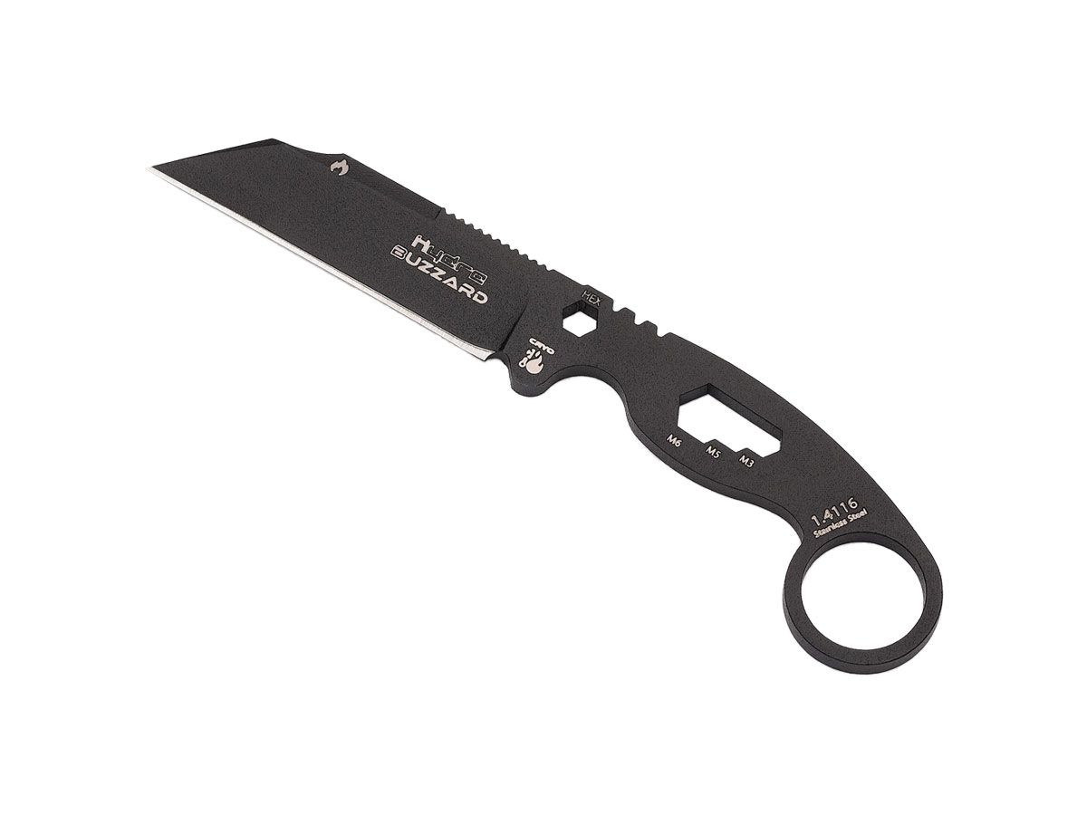 Hydra Knives Buzzard Black Vulture HK-01-BLACK-SBR Brown Sheath Etui 17 cm