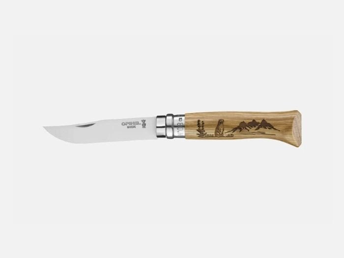 Nóż Składany Opinel No 08 Inox Animalia Marmot 003227
