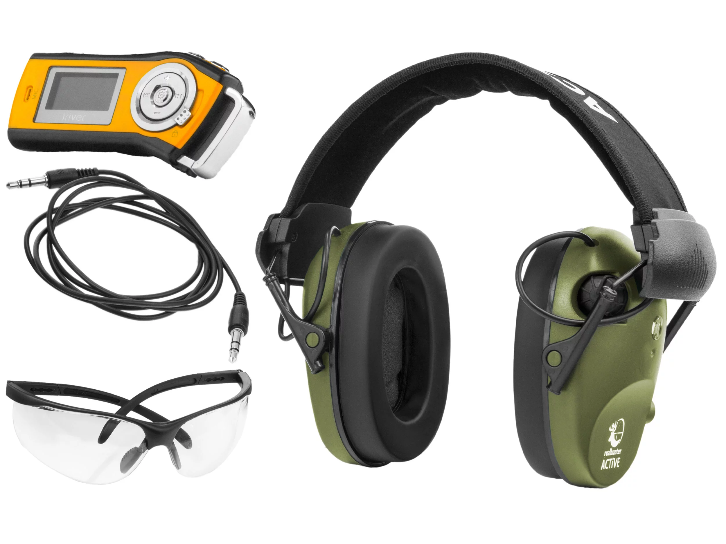 Słuchawki RealHunter Active PRO oliwkowe + okulary (LE-401B+LG3048 olive) - widok 2