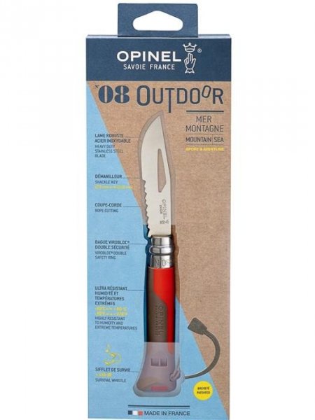 Nóż Składany Opinel No 08 Inox Outdoor Red