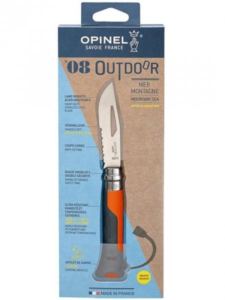Nóż Składany Opinel No 08 Inox Outdoor Orange 001577