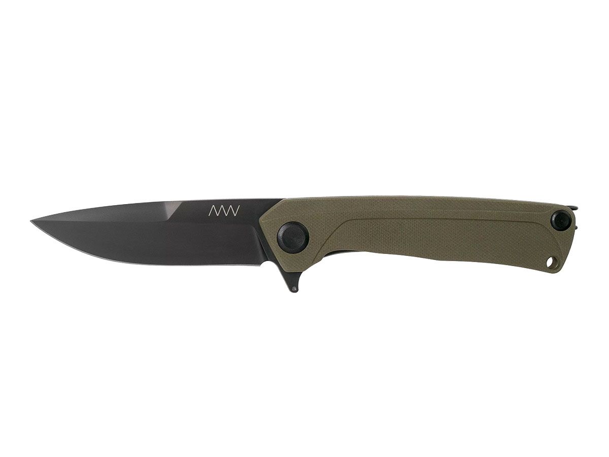 Nóż Składany ANV Knives Z100 DLC Black G10 Olive Sleipner