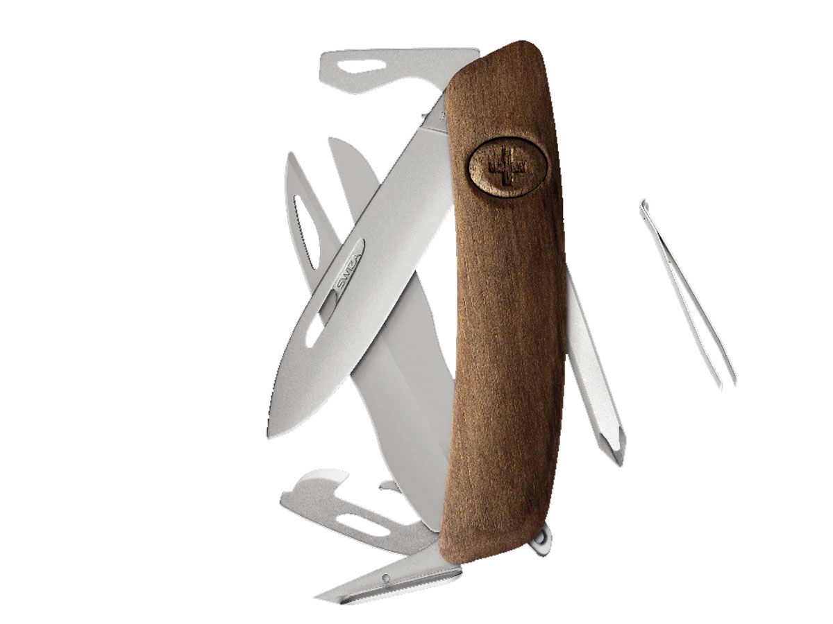 Swiza D08R AM SCISSORS Wood Walnut (KNR.0126.6300)