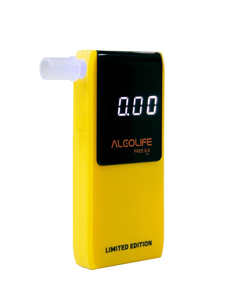 Limitowany alkomat elektrochemiczny Alcolife free - żółty