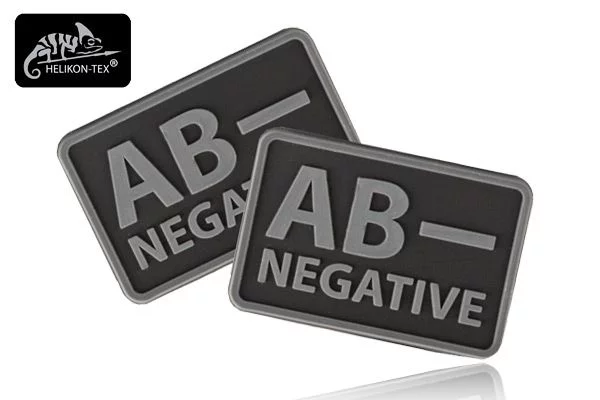 Naszywka Emblemat GRUPA KRWI AB- kpl. 2szt. PVC czarny HELIKON-TEX