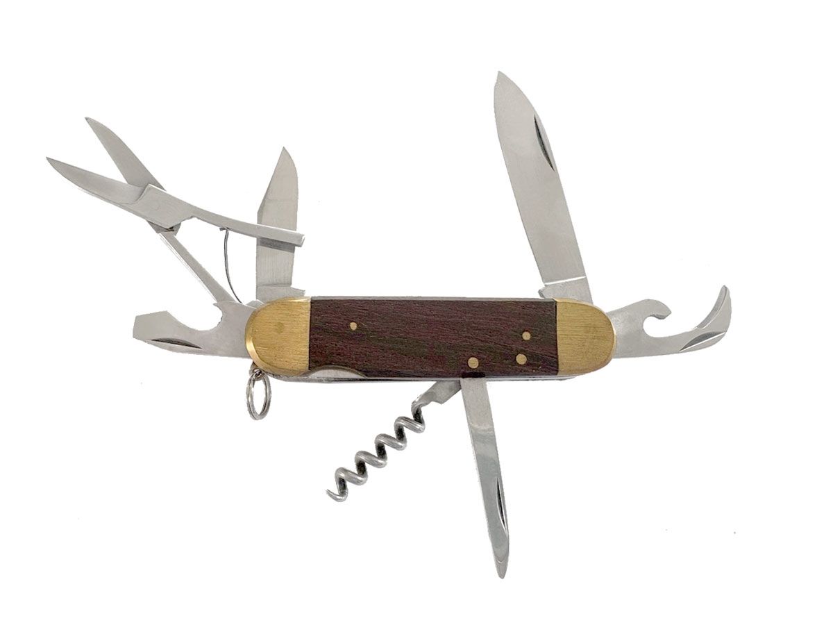 Folding Wood Handle 7 Tools Scyzoryk stal nierdzewna