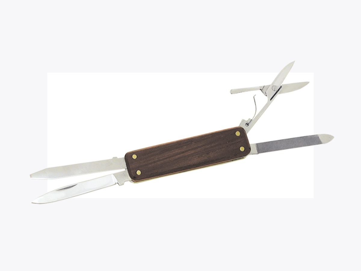 CEM Folding Wood Handle 4 Tools 1080 Scyzoryk stal nierdzewna 16 cm
