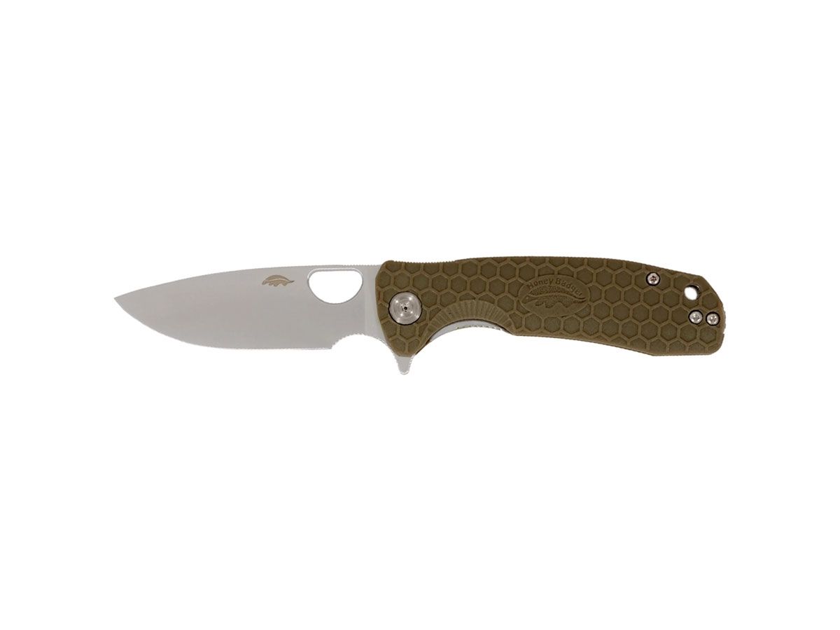 Honey Badger HB1022 Flipper Drop Point Small Tan Nóż składany 16,6 cm