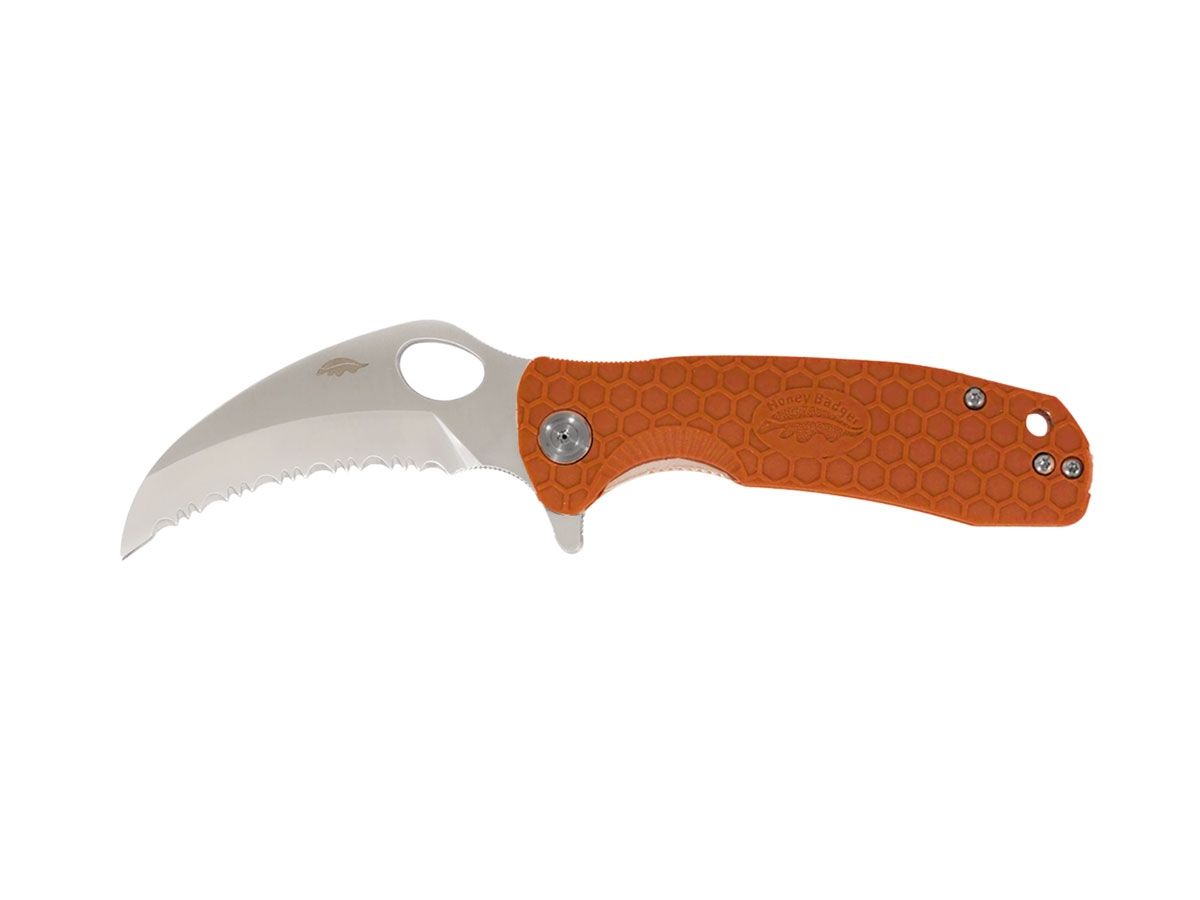 Honey Badger HB1136 Claw Medium Serrated Orange Karambit 17,8 cm