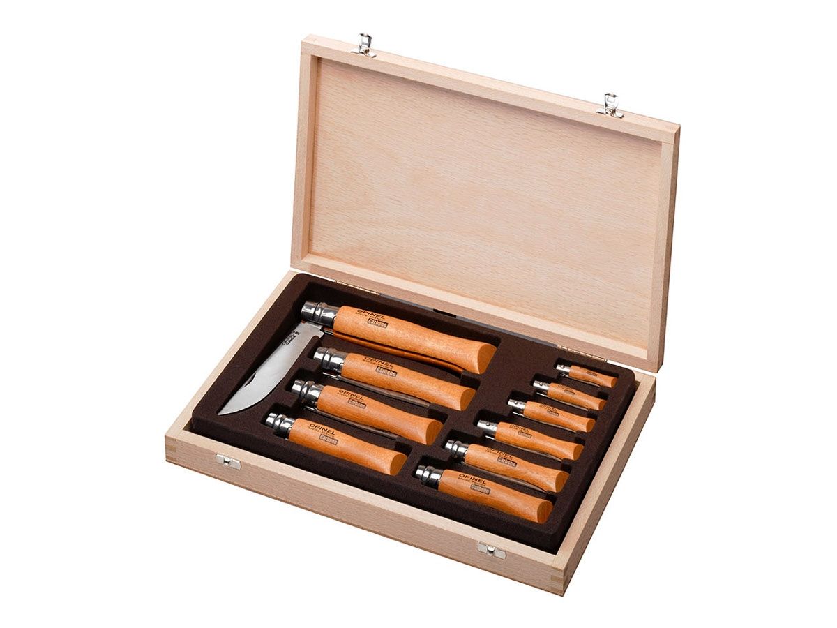 Zestaw scyzorykow Opinel Tradition (pudelko drewniane), stal weglowa