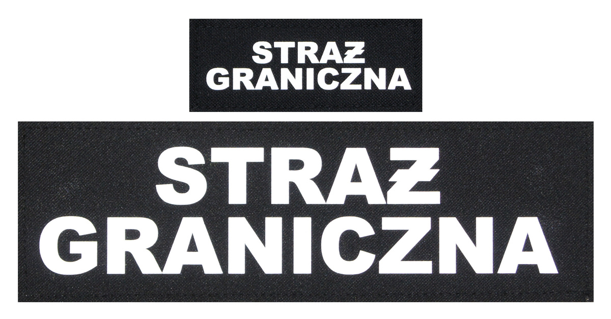 Komplet napisów odblaskowych STRAŻ GRANICZNA na kamizelkę taktyczną SORTMUND