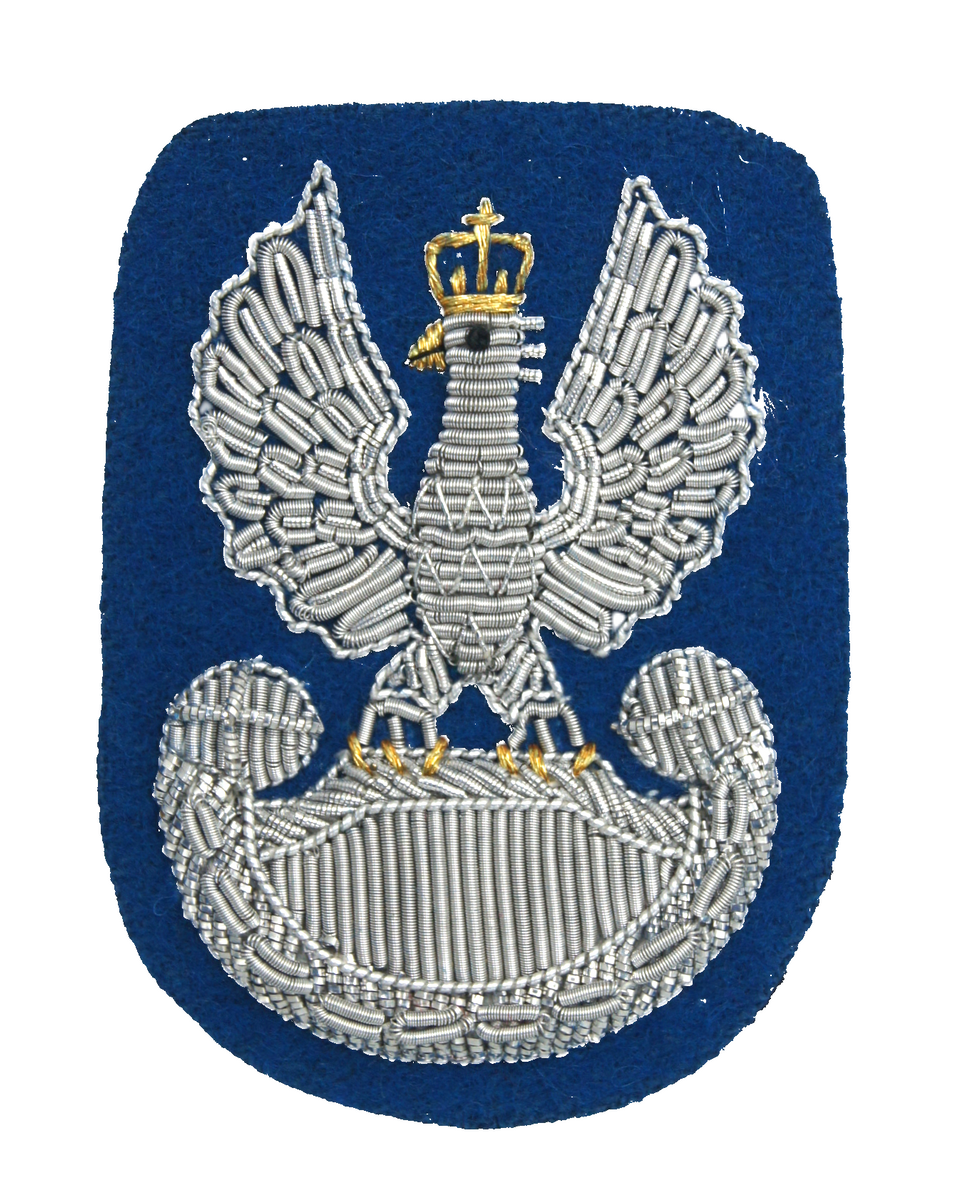 Orzełek Wojska Polskiego do beretu niebieskiego - haftowany bajorkiem SORTMUND