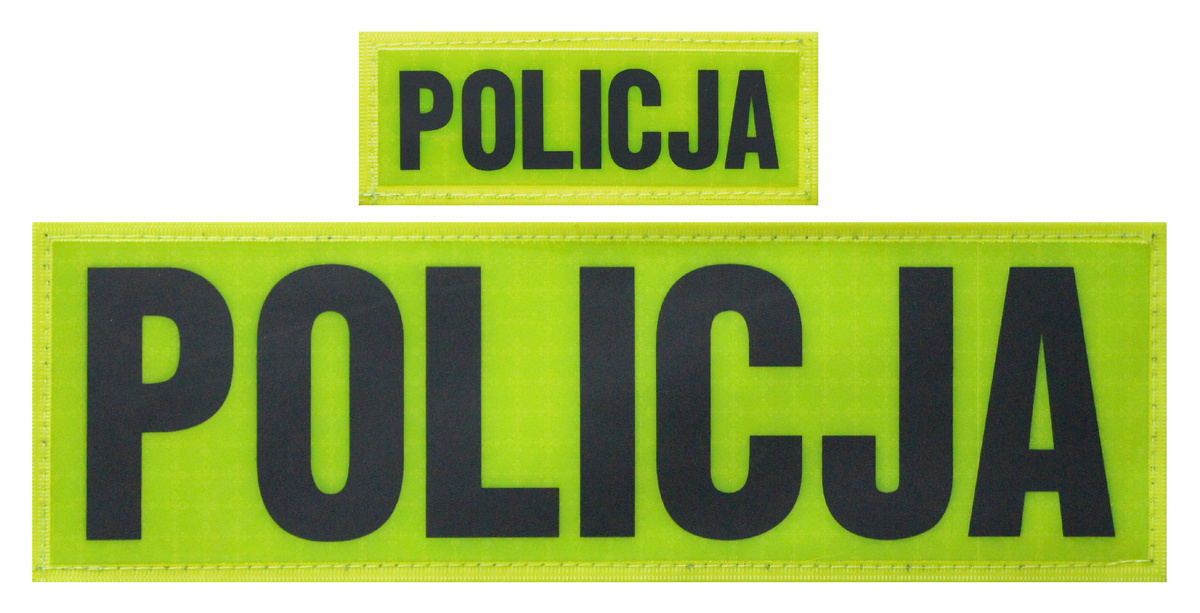 Komplet napisów pryzmatycznych odblaskowych POLICJA SORTMUND